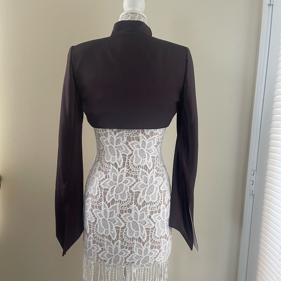 David’s Bridal bolero jacket brown,size 4,used - Picture 5 of 11